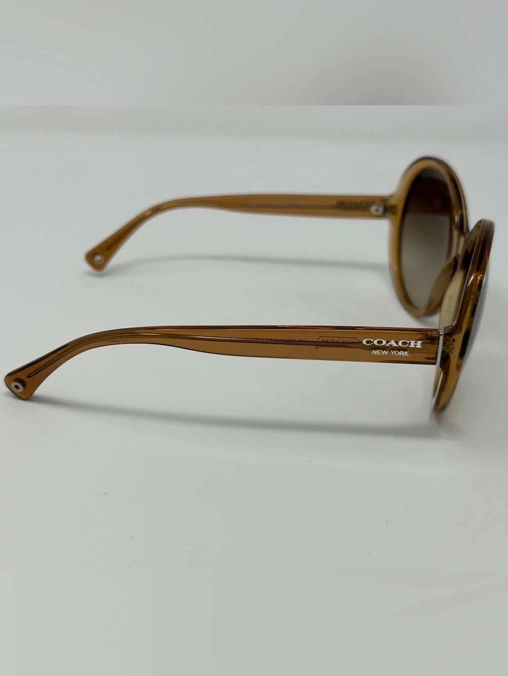 Coach - Round Oversized Brown Gradient Sunglasses for Women
